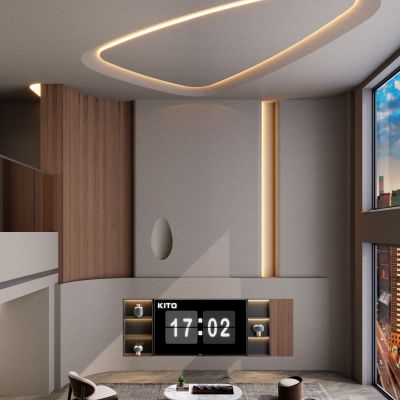 意式 轻奢 中古风 勒洛三角 悬浮顶 跃层 别墅客厅