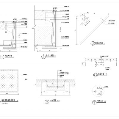 现代装饰井盖做法详图CAD施工图