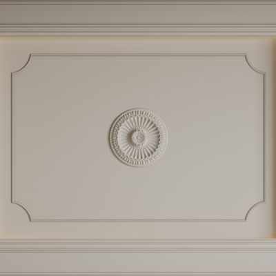 法式天花吊顶 法式灯盘 法式雕花线条