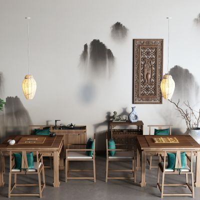 中式象棋桌 围棋桌 餐桌 茶水柜