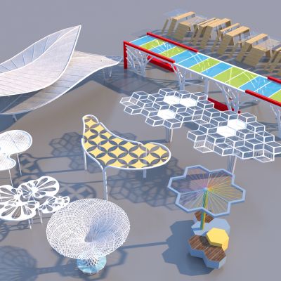 现代廊架 异形景观廊架