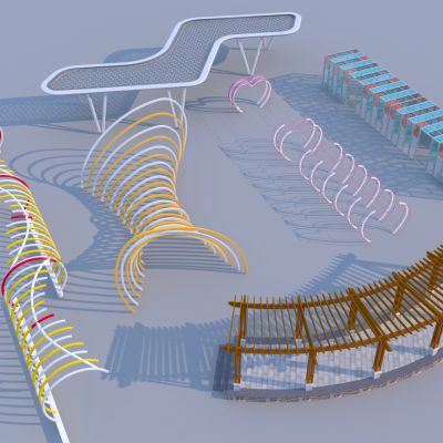 现代廊架 异形景观廊架