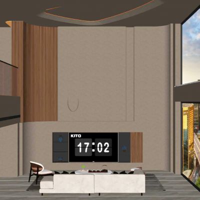 意式 轻奢 中古风 勒洛三角 悬浮顶 跃层 别墅客厅