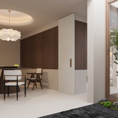 现代餐厅 餐边柜 酒柜 装饰柜 餐桌