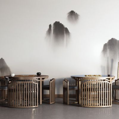 中式象棋桌 围棋桌 茶桌椅