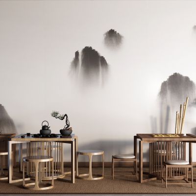 中式茶桌椅 象棋桌