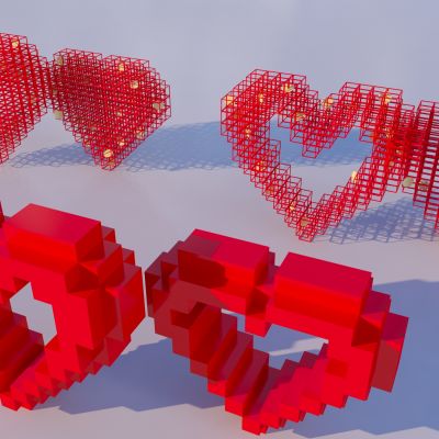 现代创意爱心雕塑小品