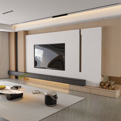 新建文件夹现代简约客餐厅 入户 大平层客餐厅 