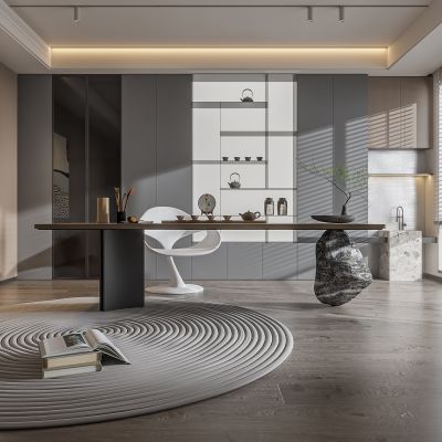 现代家居书房 书桌组合 书柜组合 饰品