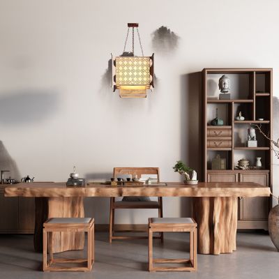 中式茶桌椅 茶水柜 博古架