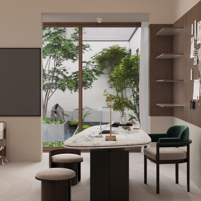 现代弧形书桌 写字桌椅