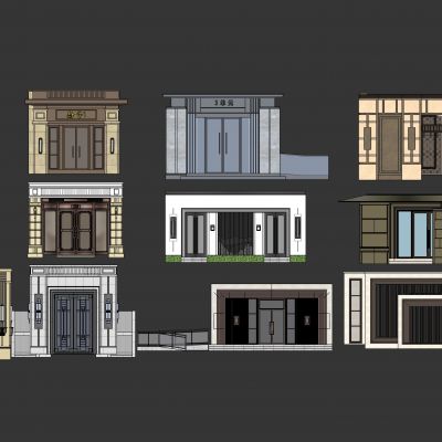 现代建筑单元入户门