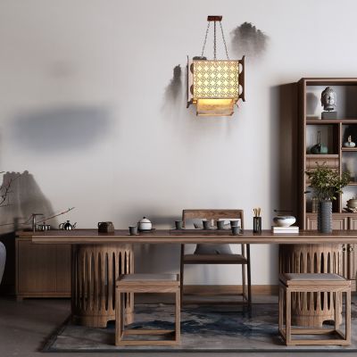 中式茶桌椅 茶水柜 博古架