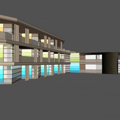 建筑商业配套裙房组合