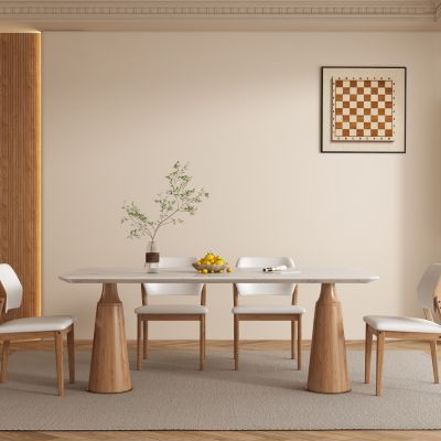 侘寂原木家居餐厅 餐桌椅