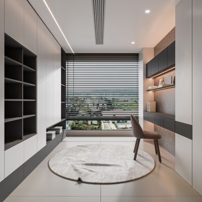 现代家居书房 书桌组合 书柜组合 饰品