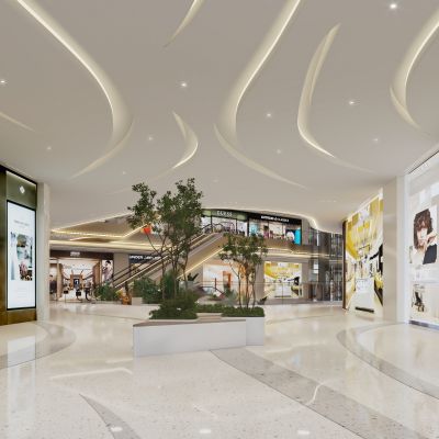 现代商场入口过道