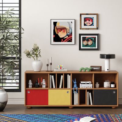 现代包豪斯多巴胺斗柜 玄关柜 储物柜 挂画3D模型