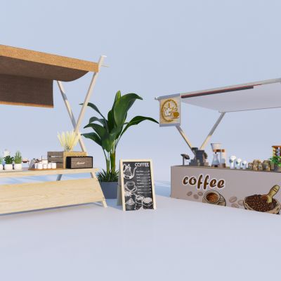 现代市集咖啡摊位