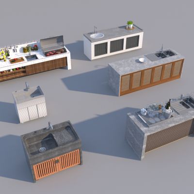 现代庭院户外洗手池