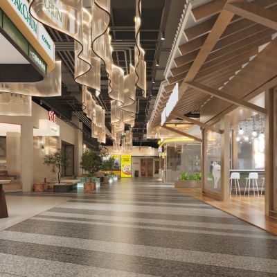 现代商场小吃街