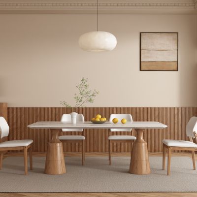 侘寂原木家居餐厅 餐桌椅