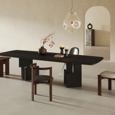 侘寂中古风餐桌椅组合