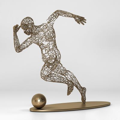 足球运动雕塑 金属雕塑 