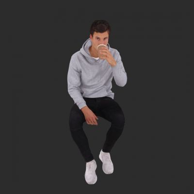 喝咖啡的人 坐着男人 喝饮料男人 人物 男人