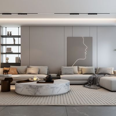 现代家居客厅，沙发组合