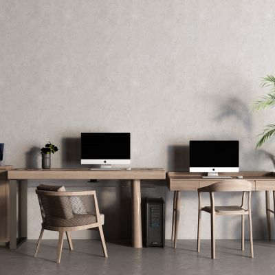 侘寂书桌 电脑桌 文件柜