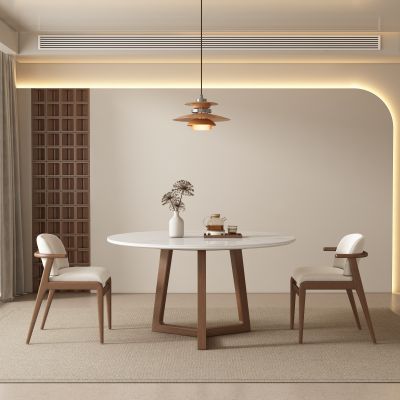 中古侘寂餐厅圆餐桌椅