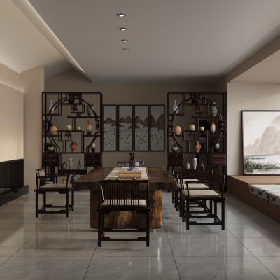 新中式茶室红木茶桌椅组合