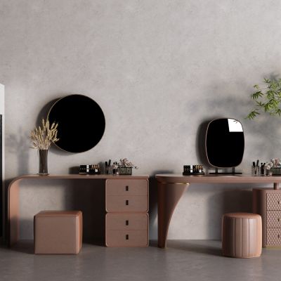 现代梳妆台 镜子 空调