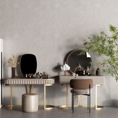 现代梳妆台 镜子 空调