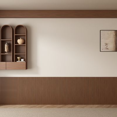 中古风餐厅茶室客厅背景墙