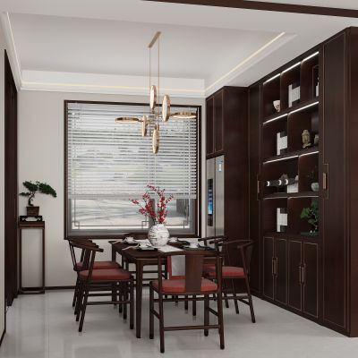 中式餐厅 中式餐边柜