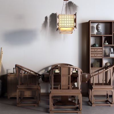 中式麻将桌 博古架