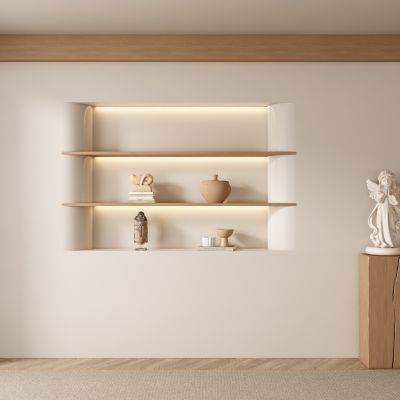 侘寂风餐厅茶室客厅背景墙