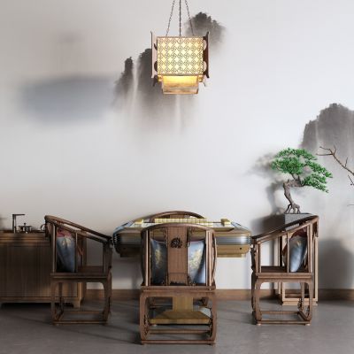 中式麻将桌 茶水柜