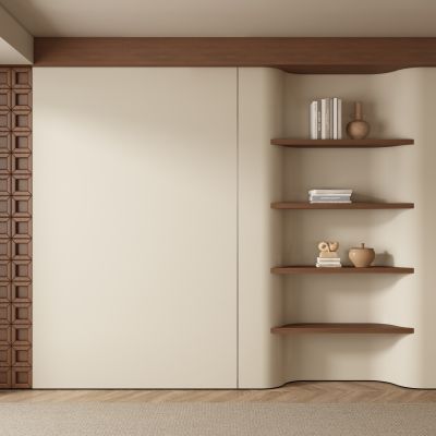 中古风餐厅茶室客厅背景墙