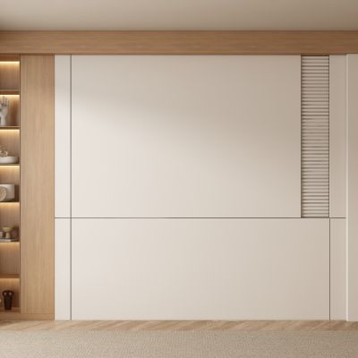 侘寂风餐厅茶室客厅背景墙