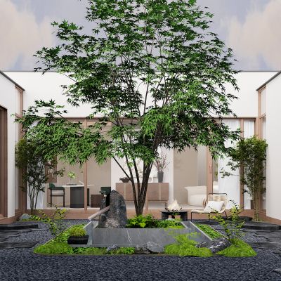 现代乡村庭院 花园庭院 庭院景观 民宿庭院