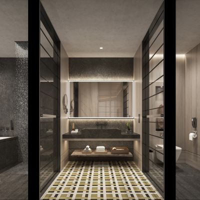 现代酒店客房卫生间