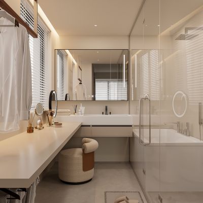 家装卫生间 洗漱一体盆 干湿分离卫生间