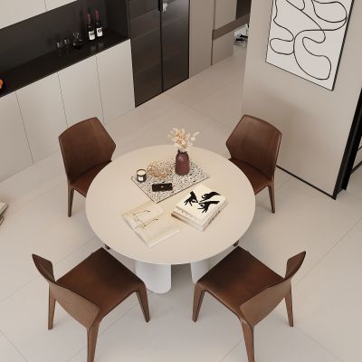 现代餐厅 餐边柜 圆形餐桌椅 酒柜  餐桌