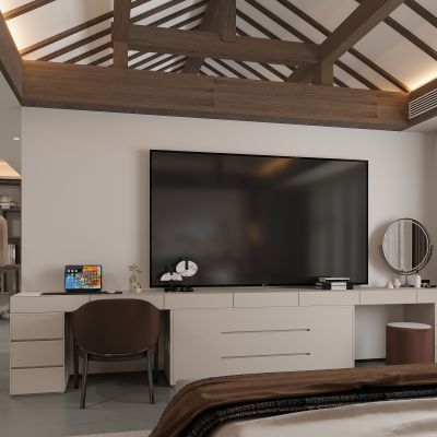 现代梳妆台 化妆桌 摆件 化妆镜 化妆品