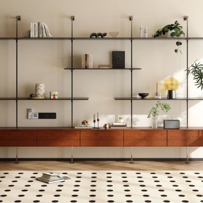 现代中古装饰书架