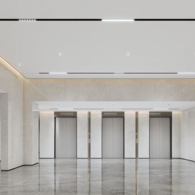 现代小区入户大厅电梯厅