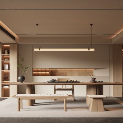 新中式宋式风茶室书房